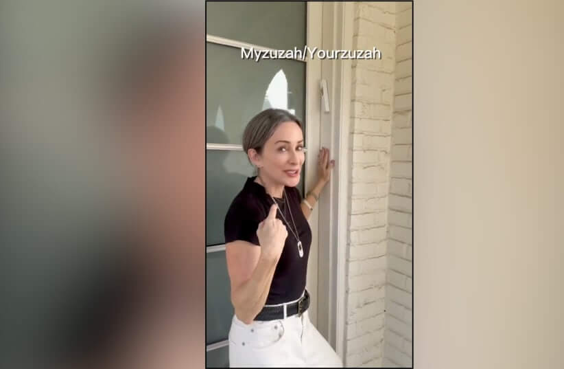 Actress Patricia Heaton, who is Catholic, puts up a mezuzah in solidarity with the Jewish community.
